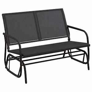 vidaXL liuglev aiapink, must, 120,5x76x86,5 cm, tekstileen ja teras