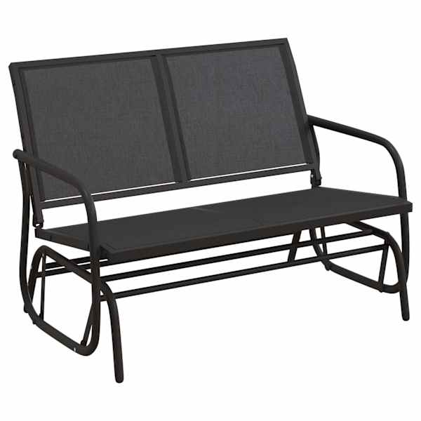 vidaXL liuglev aiapink, must, 120,5x76x86,5 cm, tekstileen ja teras
