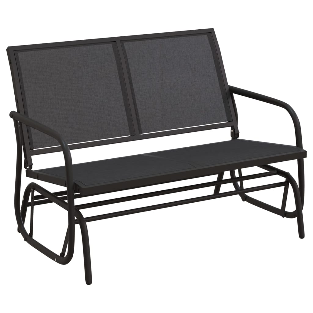 vidaXL Leagăn bancă grădină, negru, 120,5x76x86,5cm, textilenă și oțel