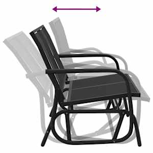 Zahradní lavice glider černá 120,5x76x86,5 cm textilen a ocel - obrázek 5