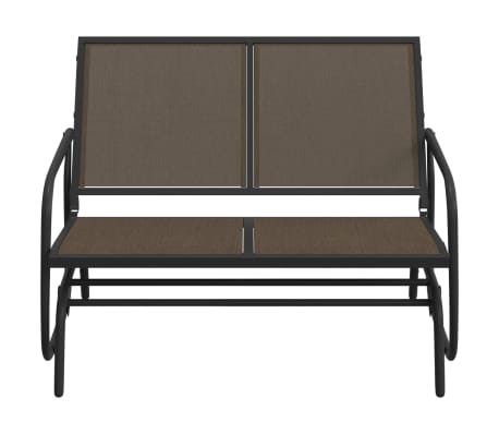 vidaXL Schuifbank tuin 120,5x76x86,5 cm textielfolie en staal bruin