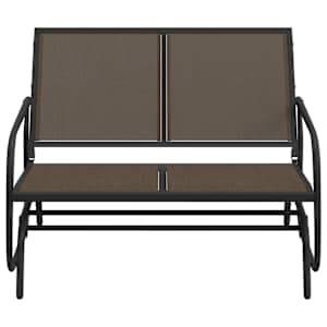 vidaXL Schuifbank tuin 120,5x76x86,5 cm textielfolie en staal bruin