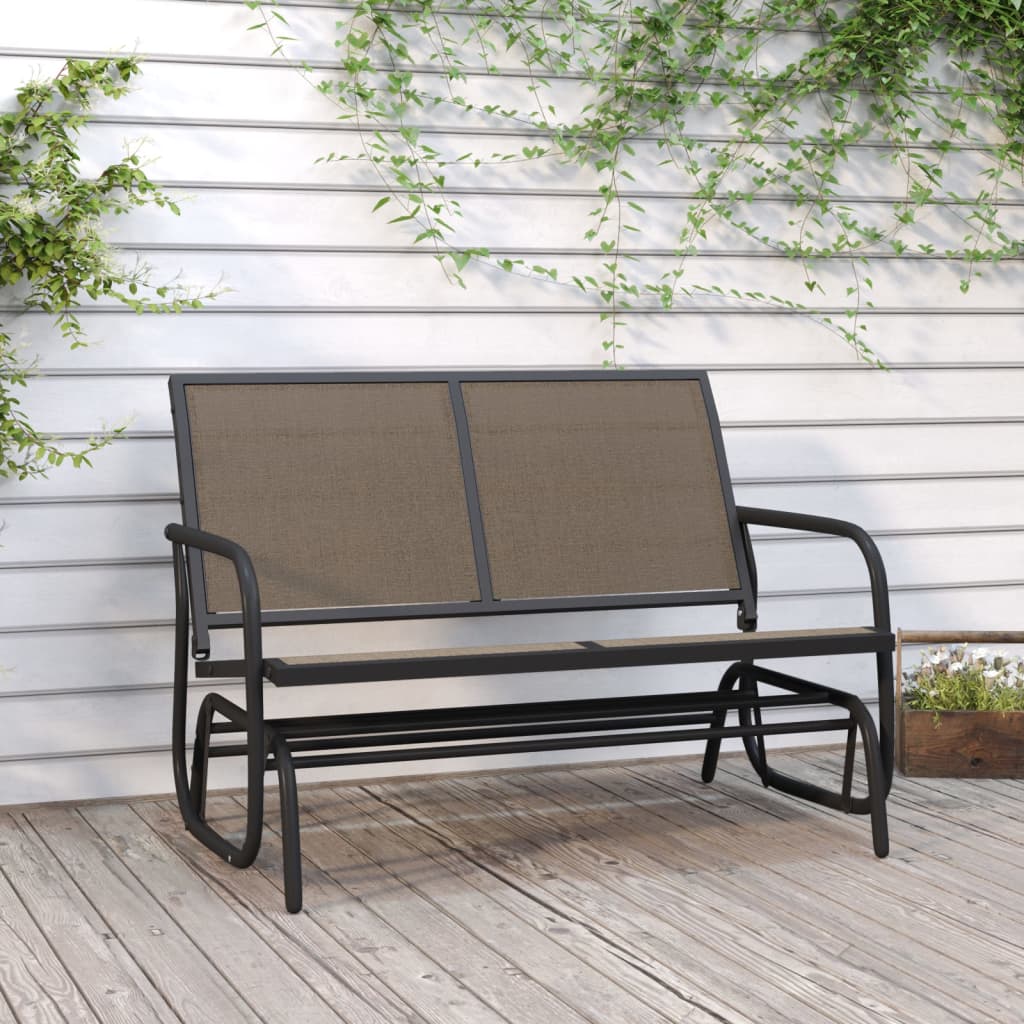 vida XL Garten-Schaukelbank Braun 120,5x 76x 86,5 cm Textilen & Stahl