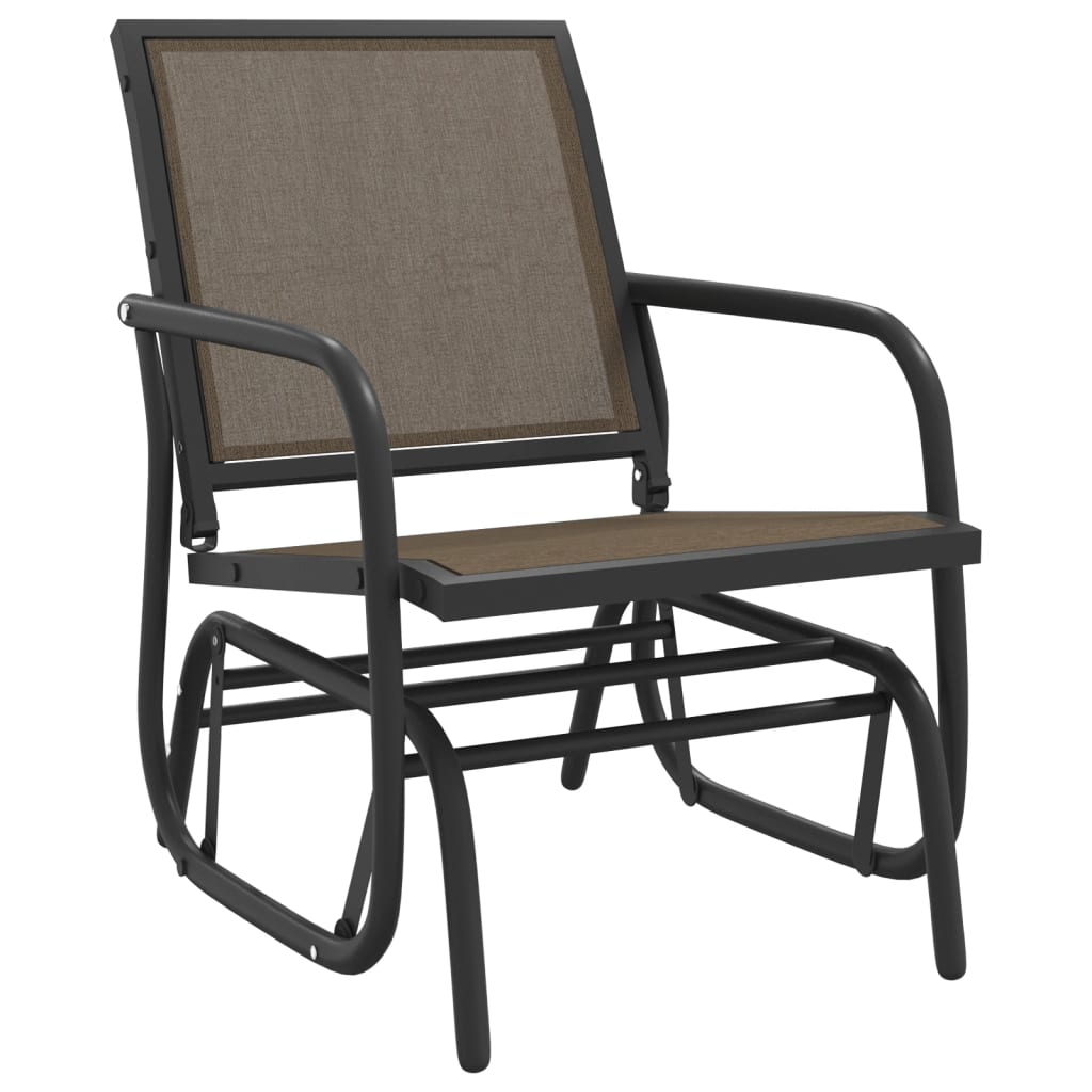 VidaXL Garden Glider Chair Brown 61x76x87 Cm Textilene&Steel