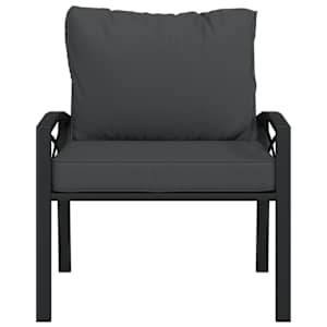 Zahradní křesla s šedými poduškami 2 ks 68 x 76 x 79 cm ocel - obrázek 4