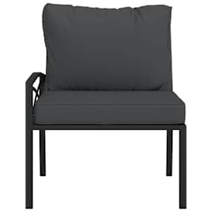 Zahradní křesla s šedými poduškami 2 ks 62 x 75 x 79 cm ocel - obrázek 4