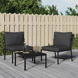 Vrtni stoli s sivimi blazinami 2 kosa 60x74x79 cm jeklo