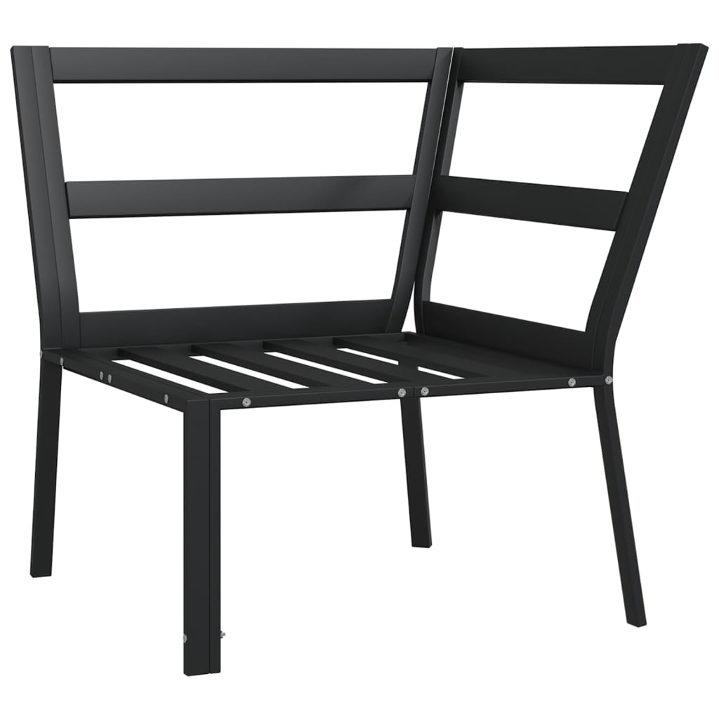 vidaXL Tuinstoel met grijze kussens 76x76x79 cm staal zwart, foto 4