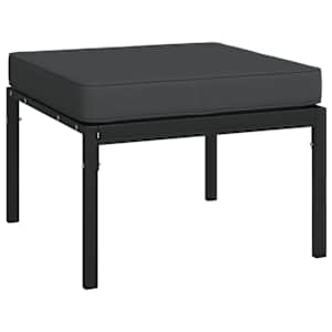 vidaXL Tabourets de jardin et coussins gris lot de 2 60x60x35 cm acier