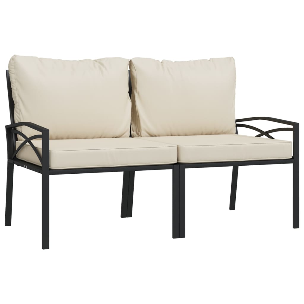 Image of vidaXL Garden Chairs with Sand Cushions 2 pcs 62x75x79 cm Steel