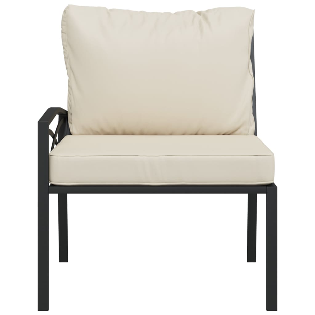 vidaXL Tuinstoelen met zandkleurige kussens 2 st 62x75x79 cm staal, foto 4