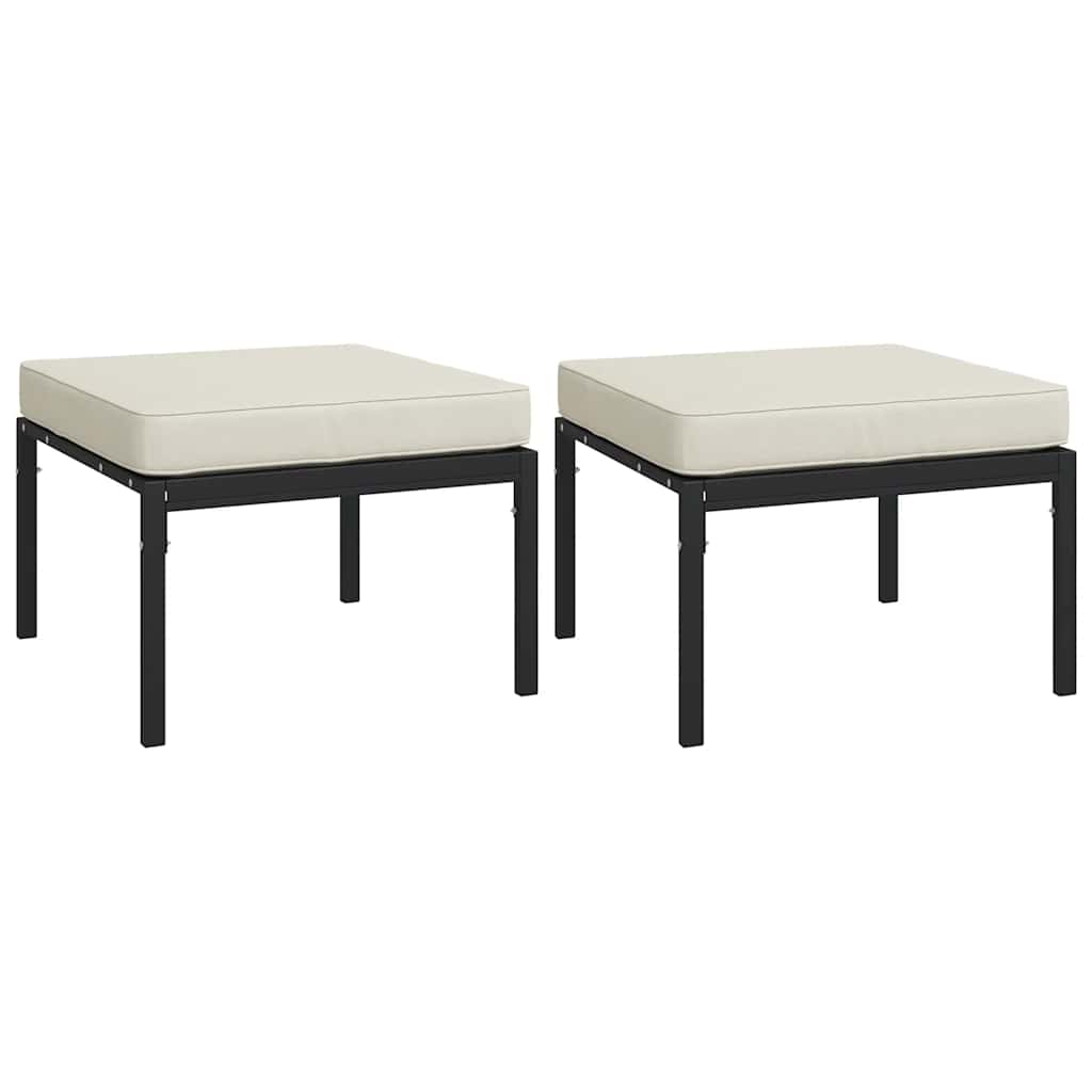 vidaXL Zahradní podnožky s pískovými poduškami 2 ks 60x60x35 cm ocel