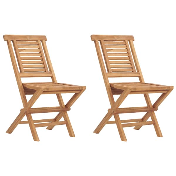 vidaXL Kokkupandavad toolid 2 tk 47x63x90 cm t&auml;ispuidust tiikpuust