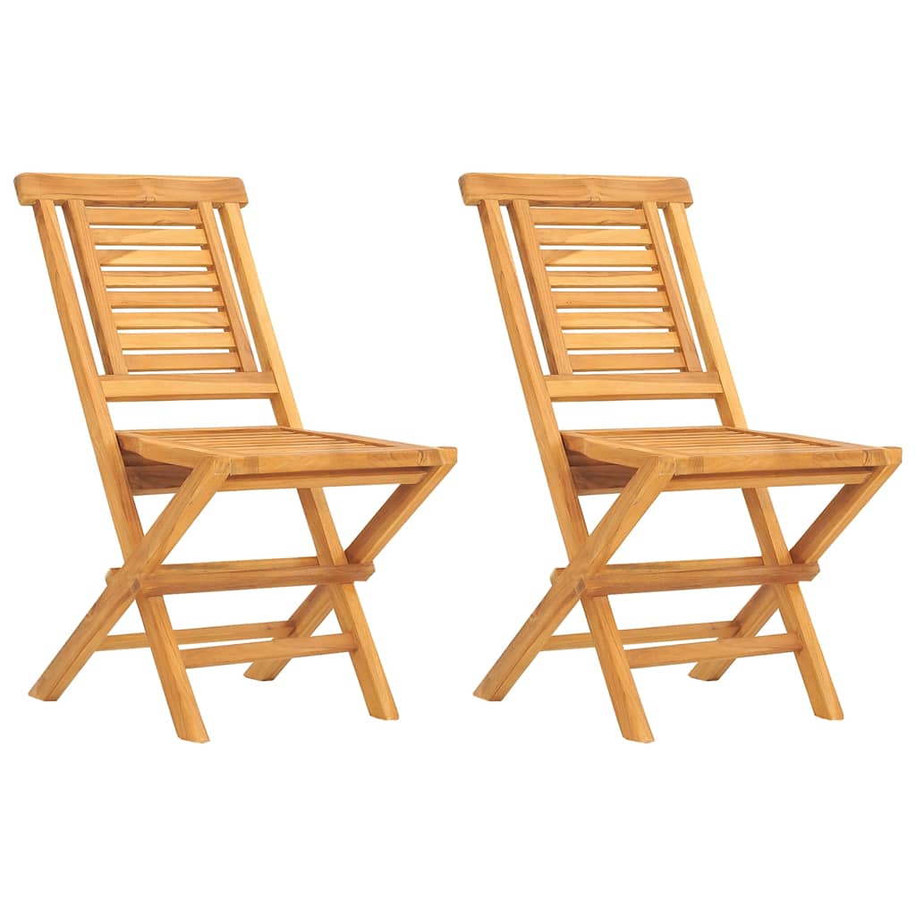 Thumbnail - vidaXL Gartenstühle 2 Stk. Klappbar 47x63x90 cm Massivholz Teak