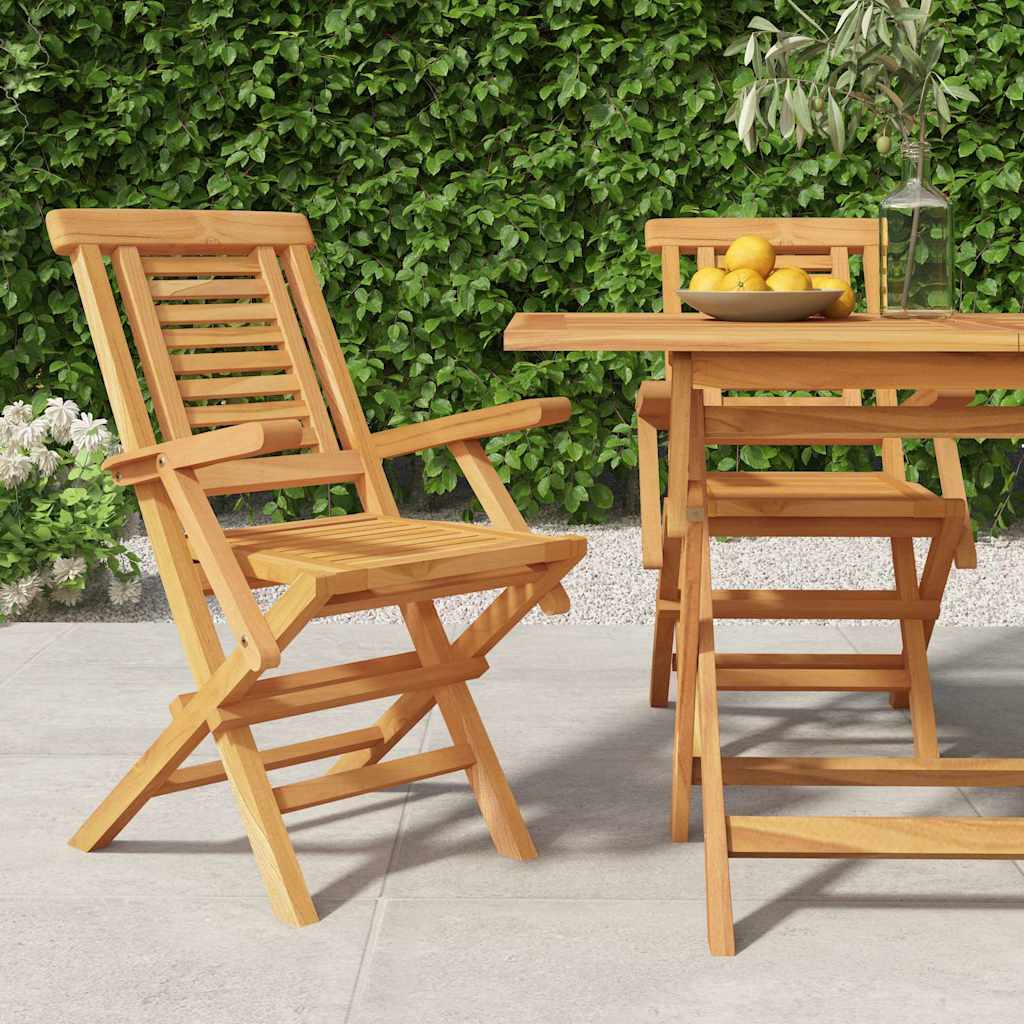 Chaises de jardin pliantes 2 pcs 56x63x90 cm bois massif teck