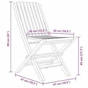 Skládací zahradní židle 2 ks 47x47x89 cm masivní teakové dřevo - obrázek 8