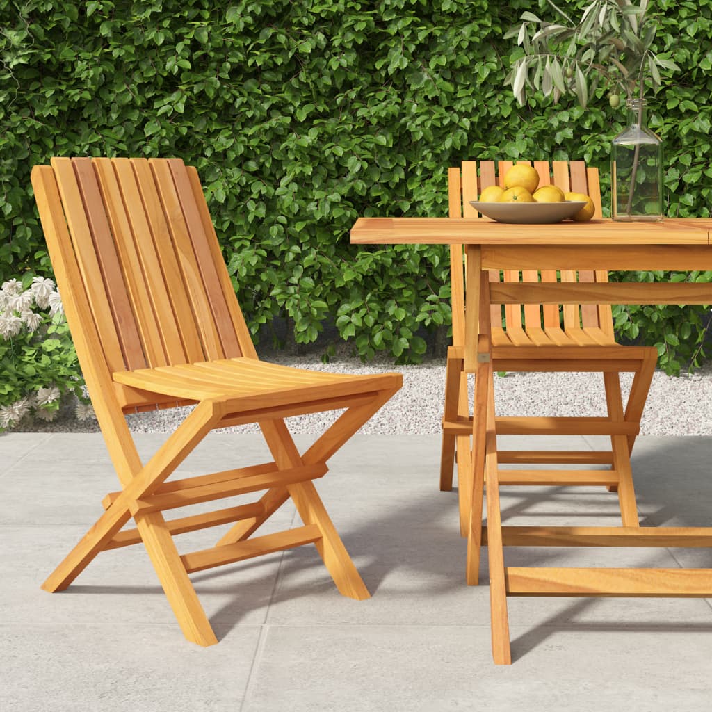 Gartenstühle 2 Stk. Klappbar 47x47x89 cm Massivholz Teak