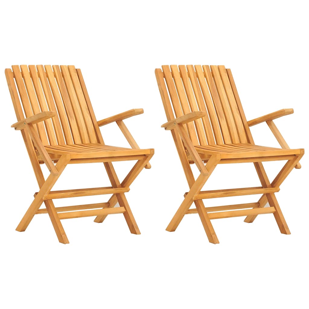 Thumbnail - vidaXL Gartenstühle 2 Stk. Klappbar 61x67x90 cm Massivholz Teak