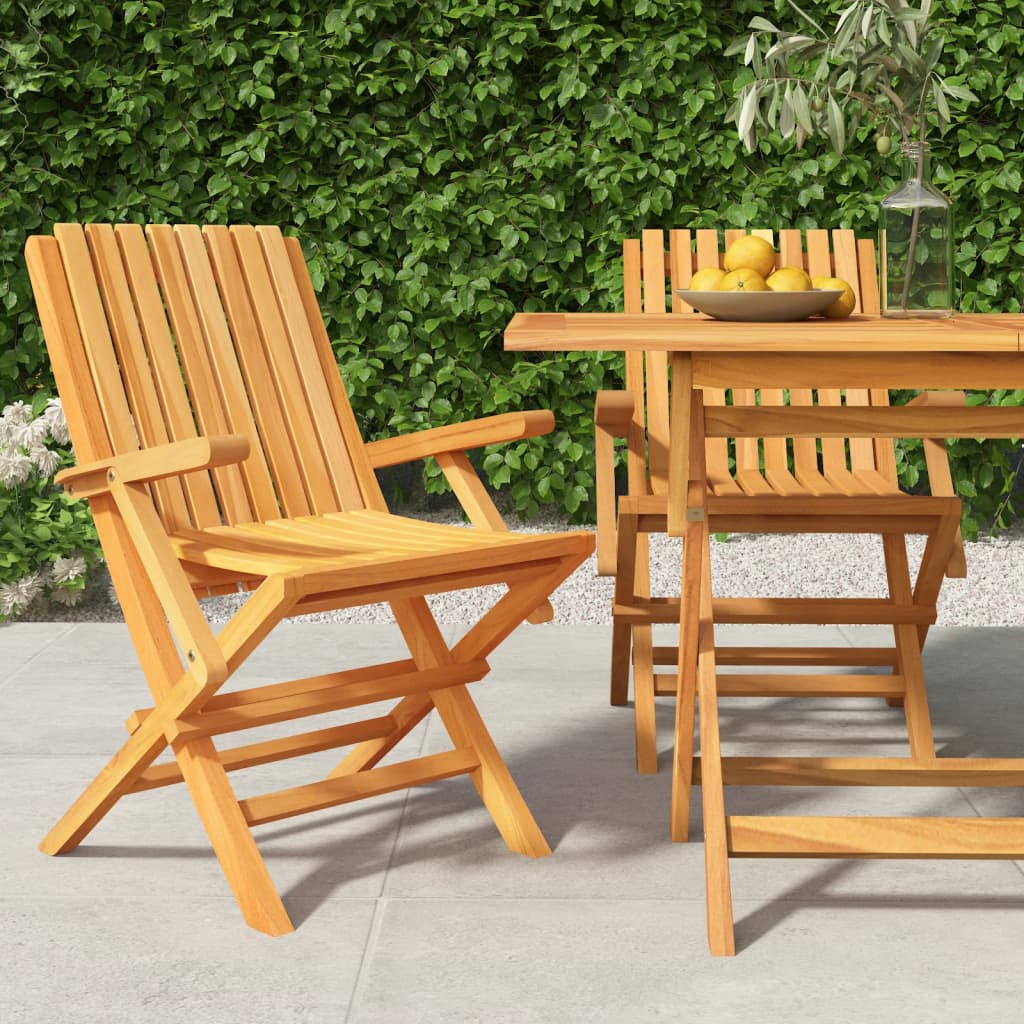 Skládací zahradní židle 2 ks 61x67x90 cm masivní teakové dřevo
