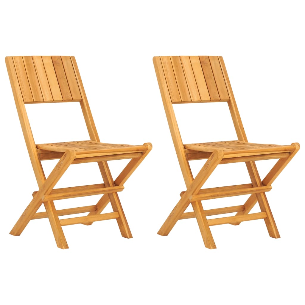 Thumbnail - vidaXL Gartenstühle 2 Stk. Klappbar 47x61x90 cm Massivholz Teak