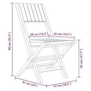 Skládací zahradní židle 2 ks 47x61x90 cm masivní teakové dřevo - obrázek 8