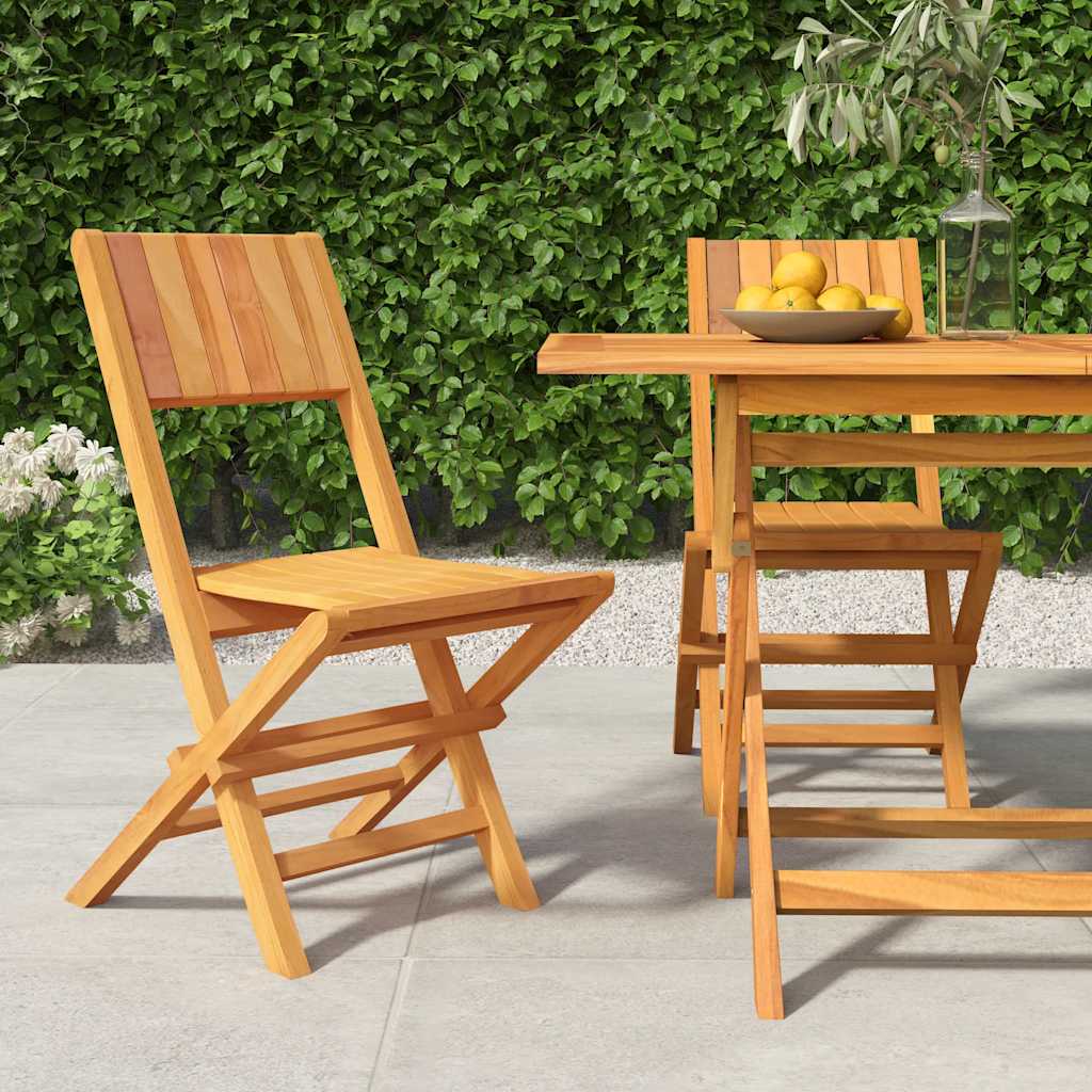 Thumbnail - vidaXL Gartenstühle 2 Stk. Klappbar 47x61x90 cm Massivholz Teak