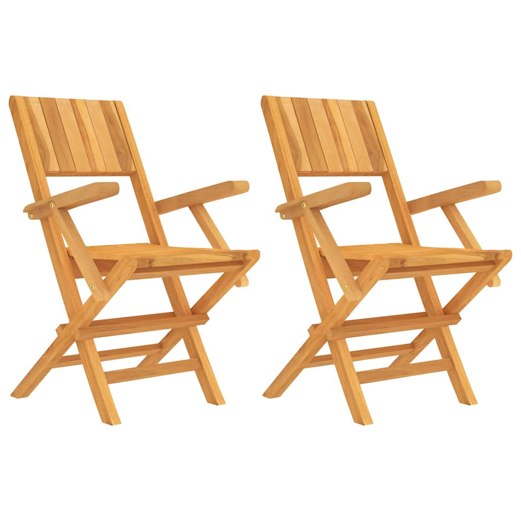 vidaXL Skládací zahradní židle 2 ks 55x61x90 cm masivní teakové dřevo