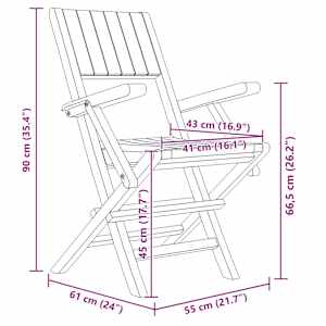 Skládací zahradní židle 2 ks 55x61x90 cm masivní teakové dřevo - obrázek 8