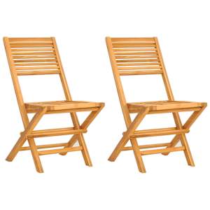 vidaXL Kokkupandavad toolid 2 tk 47x62x90 cm t&auml;ispuidust tiikpuust
