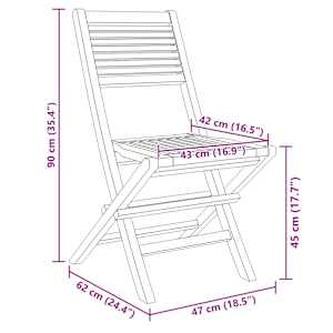 Skládací zahradní židle 2 ks 47x62x90 cm masivní teakové dřevo - obrázek 8