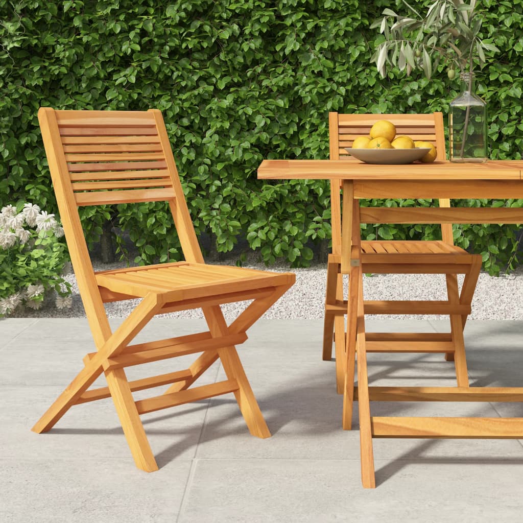 vida XL Gartenstühle 2 Stk. Klappbar 47x 62x 90 cm Massivholz Teak