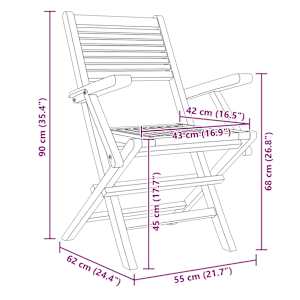 Skládací zahradní židle 2 ks 55x62x90 cm masivní teakové dřevo - obrázek 8