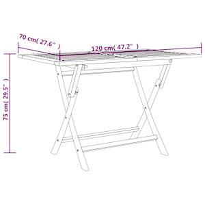 Skládací zahradní stůl šedý 120x70x75 cm masivní teakové dřevo - obrázek 8
