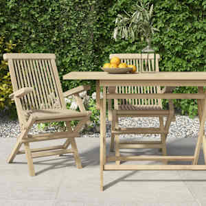 Skládací zahradní židle 2 ks šedé 56 x 61 x 89 cm masivní teak - obrázek 1