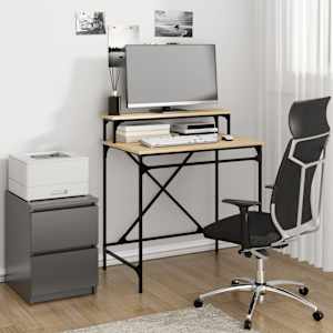 Pisalna miza sonoma hrast 80x50x90 cm inženirski les in železo