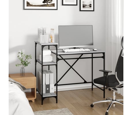 vidaXL riiulitega kirjutuslaud, sonoma tamm, 105x50x90 cm