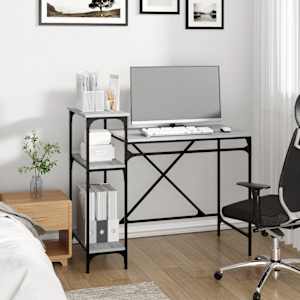 vidaXL riiulitega kirjutuslaud, sonoma tamm, 105x50x90 cm