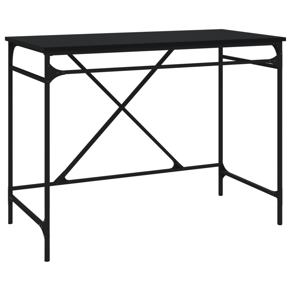 vidaXL Psací stůl černý 100 x 50 x 75 cm kompozitní dřevo a železo