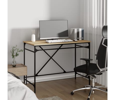 vidaXL Schreibtisch Sonoma-Eiche 100x50x75 cm Holzwerkstoff und Eisen