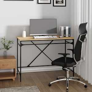 Pisalna miza sonoma hrast 100x50x75 cm inženirski les in železo