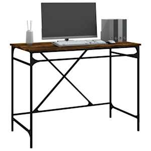 Psací stůl kouřový dub 100x50x75 cm kompozitní dřevo a železo - obrázek 4