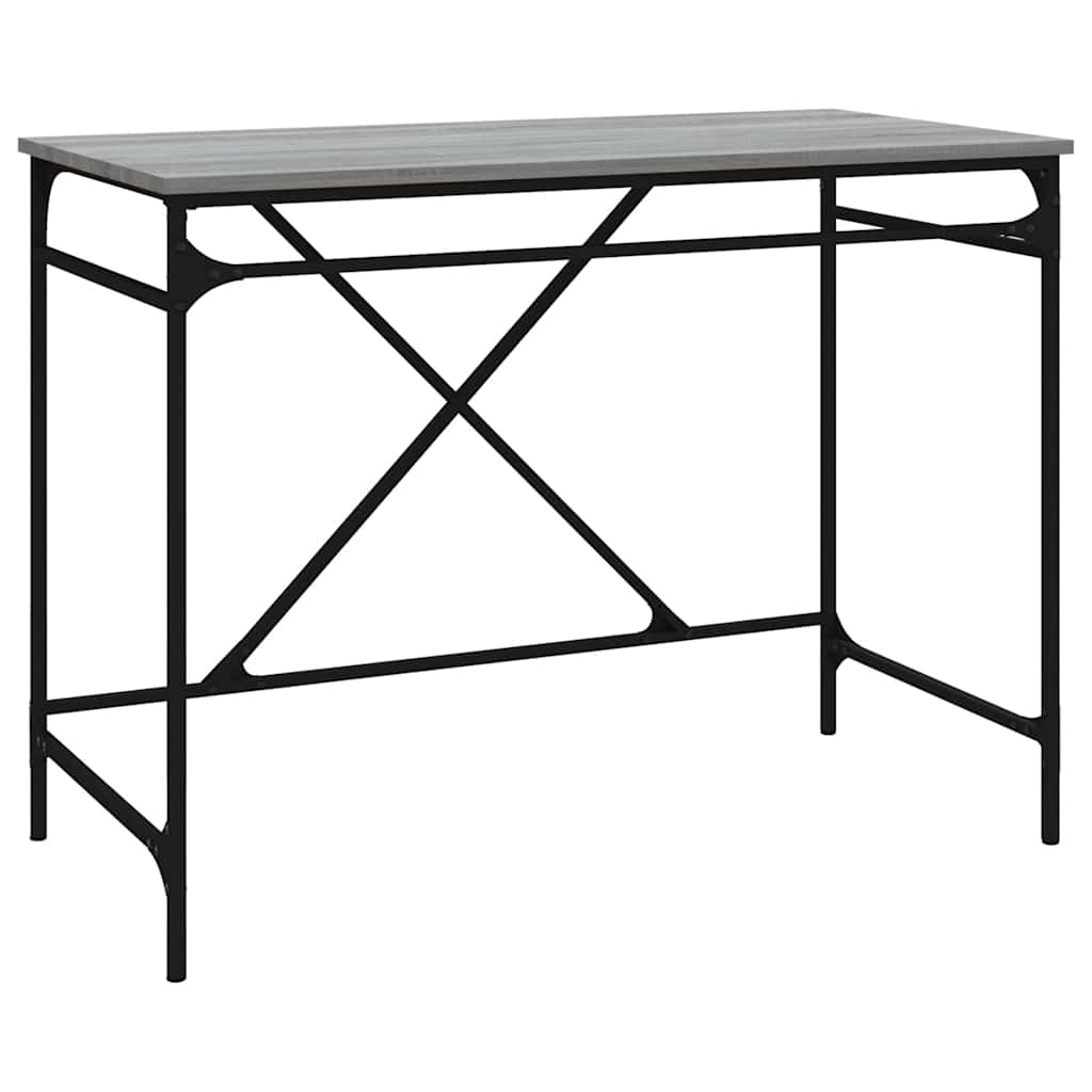 vidaXL Psací stůl šedý sonoma 100x50x75 cm kompozitní dřevo a železo