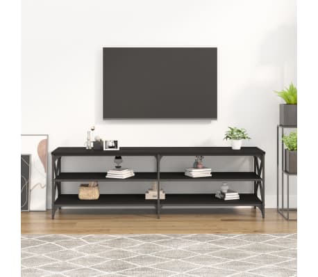 vidaXL Έπιπλο Τηλεόρασης Μαύρο 160x40x50 εκ. από Επεξεργασμένο Ξύλο