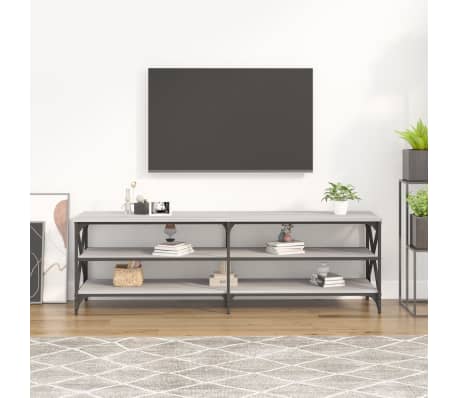 vidaXL TV skř&iacute;ňka &scaron;ed&aacute; sonoma 160 x 40 x 50 cm kompozitn&iacute; dřevo