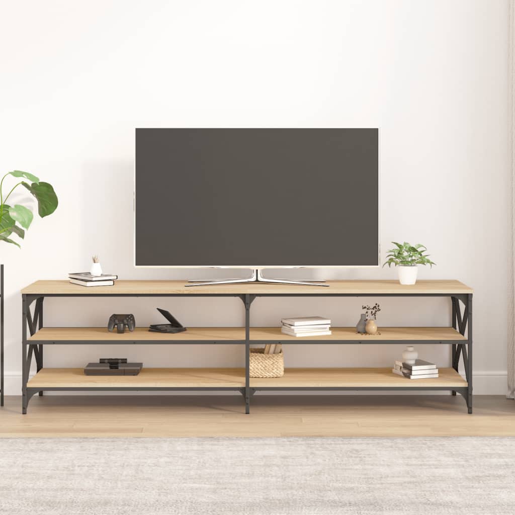 sonoma-tölgyszínű szerelt fa TV-szekrény 180x40x50 cm