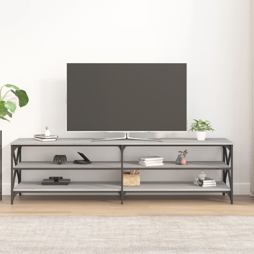 vidaXL Tv-meubel 180x40x50 cm bewerkt hout grijs sonoma eikenkleurig afbeelding