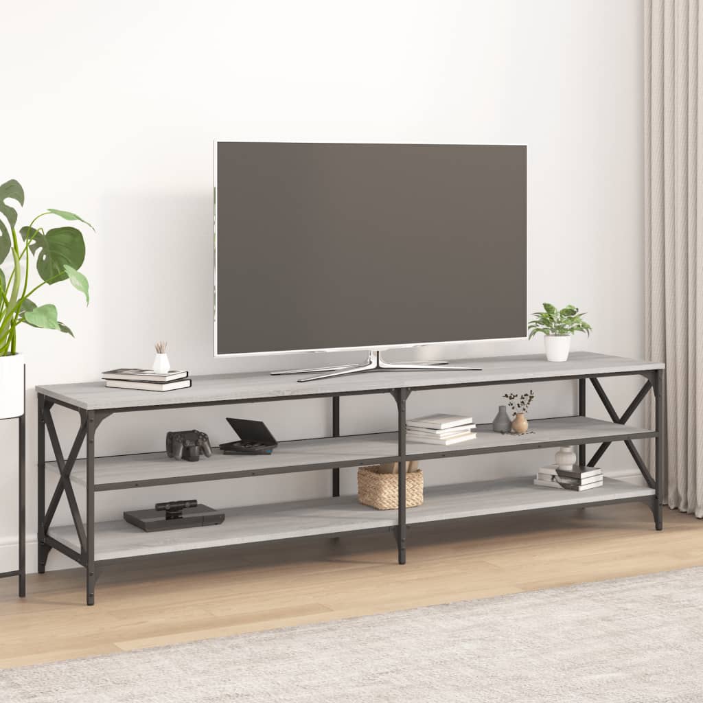 vidaXL Meuble TV sonoma gris 180x40x50 cm bois d'ingénierie