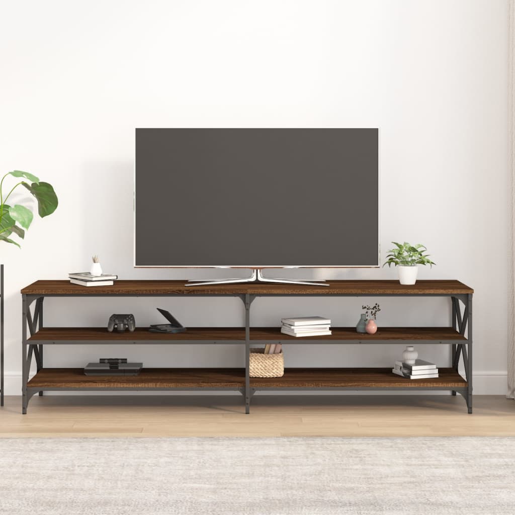 vidaXL Tv-meubel 180x40x50 cm bewerkt hout bruin eikenkleur