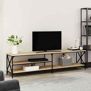 vidaXL Televizoriaus spintelė, ąžuolo, 200x40x50cm, mediena ir metalas