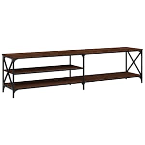 TV skříňka hnědý dub 200 x 40 x 50 cm kompozitní dřevo a kov - obrázek 2